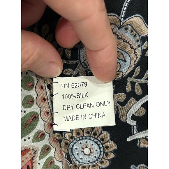 Linda Dano Silk Paisley Floral Scarf Multicolor Lightweight Wrap Shawl Boho NWB - Picture 3 of 9